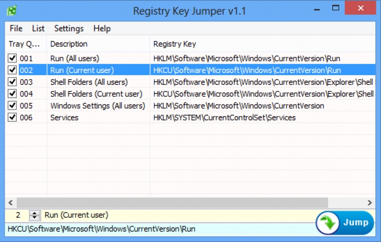 Registry Key Jumper 1.2 para Windows (Ultima versión)