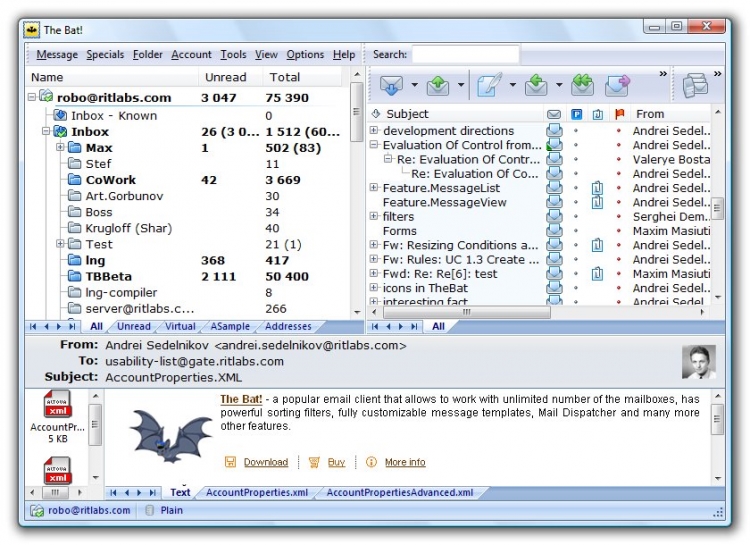The Bat! Pro 8.8.9 para Windows (Ultima versión)