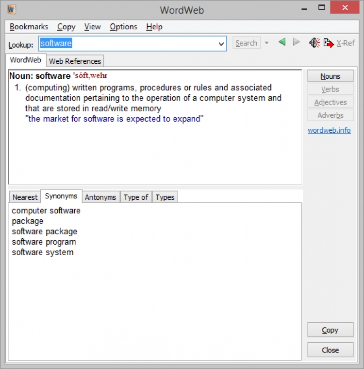 WordWeb Pro 10.35 download the last version for windows